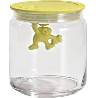 \"GIANNI\" GLASS BOX, YELLOW LID