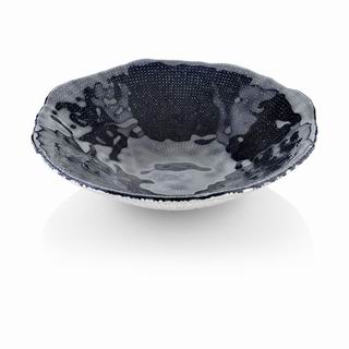 Diamante Bowl Blue/chrome Deco.
