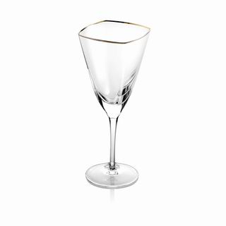 TIMES SQUARE WATERGLASS CLEAR PLATINUM RIM