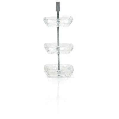MULTIPURPOSE THREE LAYERS INDIVIDUAL BOWL 8.5X8.5 IN CLEAR GLASS