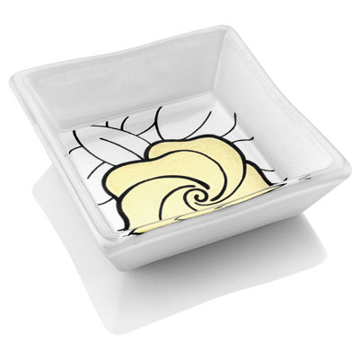 ROMATICA MULTIPURPOSES TRAY GOLD/WHITE ROSE DECORATION