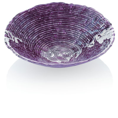 WAVE BOWL CM. 25 AMETHYST GLITTER DECORATION