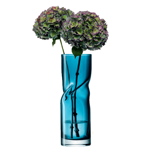 Vase blue teal H35cm