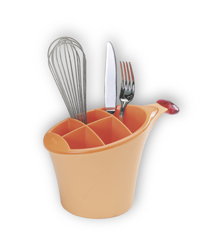 Cutlery drainer with drainage container