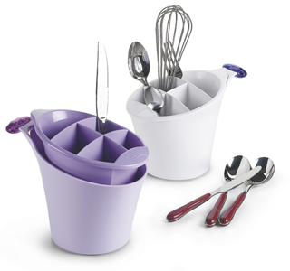Cutlery drainer with drainage container