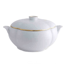 Ruyi Soup Tureen Large Gold Rim
